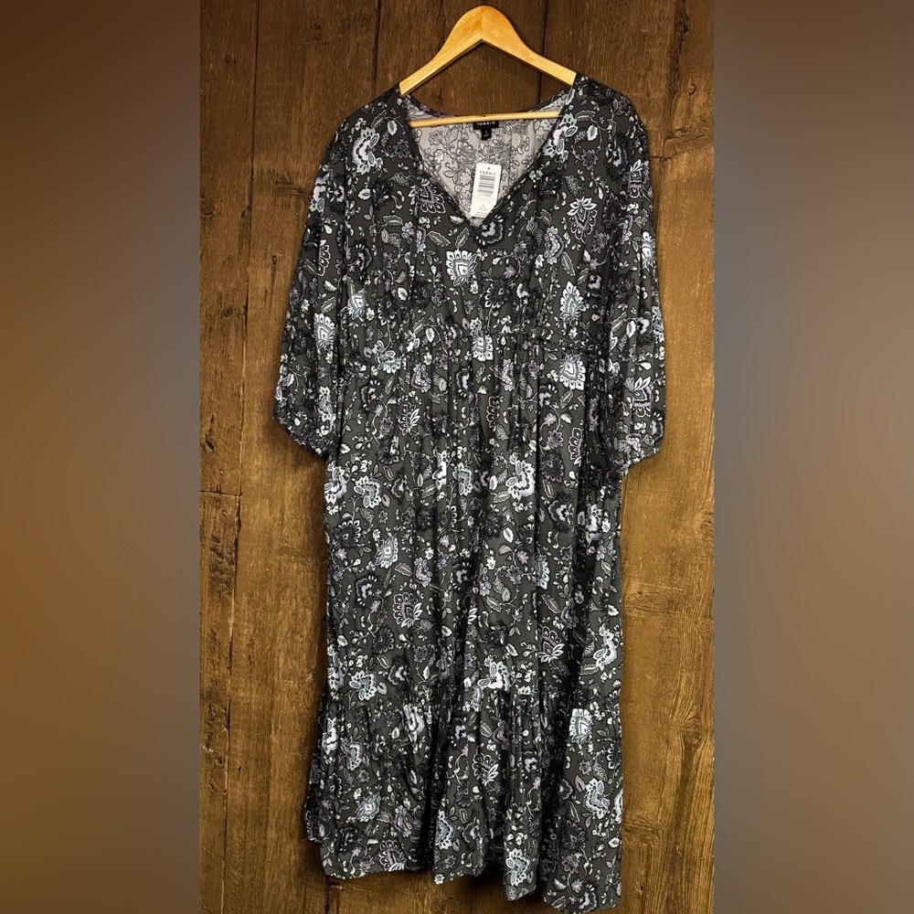 Gray floral dress